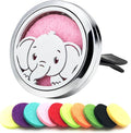Car Diffuser Vent Clip 30mm Car Essential Oil Diffuser Vent Clips Aromatherapy Air Freshener with 10 Felt Pads Car Accessories Mother's Day for Women (Elephant Boy)