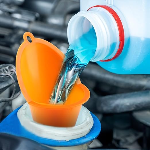 4 Pcs Plastic Long Neck Oil Funnel for Change, Multi-Function Long for Transmission Fluid Automotive Funnels, Car Water Diesel Fuel Kerosene Liquids Engine Oil Funnel Set