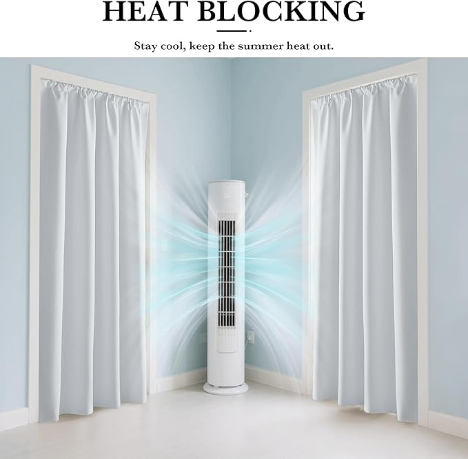 RYB HOME White Short Blackout for Small Window 45 inches Length, Thermal Insulated 100% Blackout Noise Reducing Window Shades for Bedroom Office, 34 inches Wide by 45 inches Long