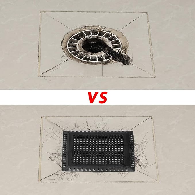 Hair Catcher/Drain Strainer/Shower Drain Cover for Bathroom Floor Drain, Stainless Steel and Silicone (4inch, Matte Black)