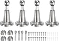 uxcell 4Pcs Magnetic Door Stopper, 304 Stainless Steel Magnetic Door Stop Catch, Soft-Catch Brushed Nickel Hold Door Open Wall Mount for Bottom of Door, Silver