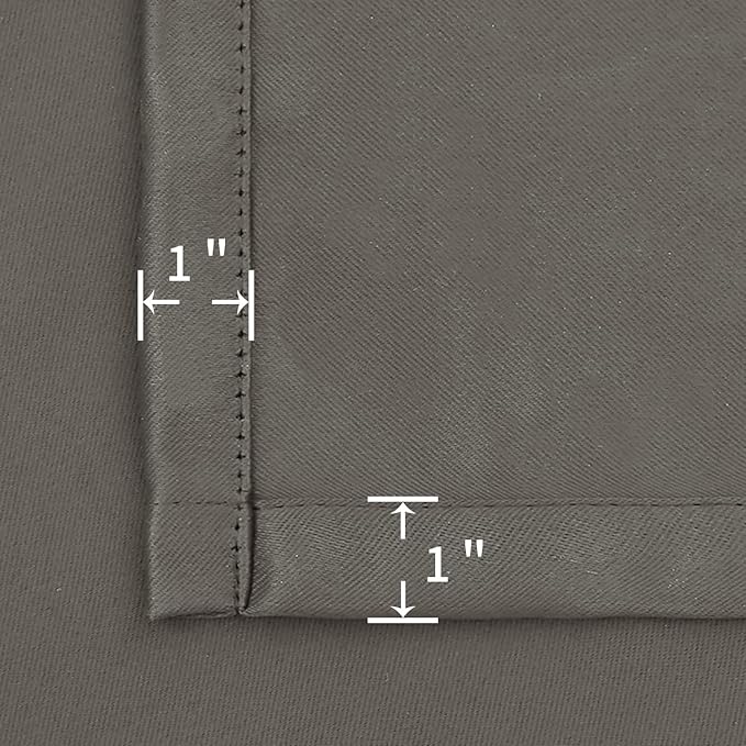 BGment Rod Pocket Blackout Curtains for Bedroom 63 Inches Length - Thermal Insulated Room Darkening Curtain for Living Room, 42 x 63 Inch, 2 Panels, Grey