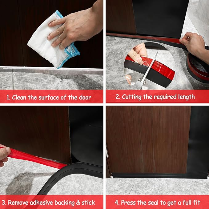 Silicone Weather Stripping, Door Draft Stopper Window Seal Strip for Gaps of Door & Windows, Garage Door Under Bottom, Sealing Tape Shower Doors Sweep (Gray, 2 inch x 20 Ft.)