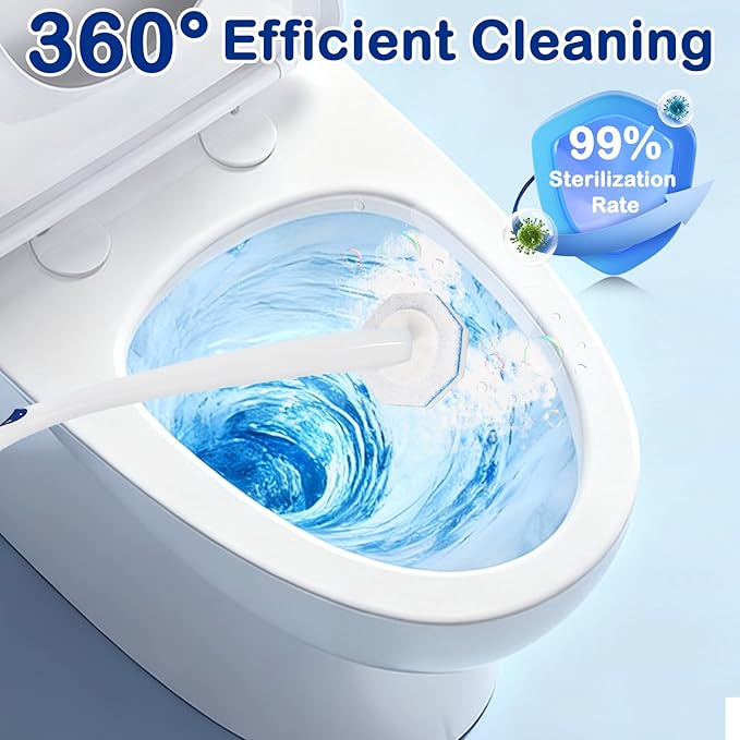 80 Count Disposable Toilet Wand Refills - Toilet Bowl Wand Refills with Cleaners, 5X Cleaning Power | No Falling Apart | Fresh Fragrance