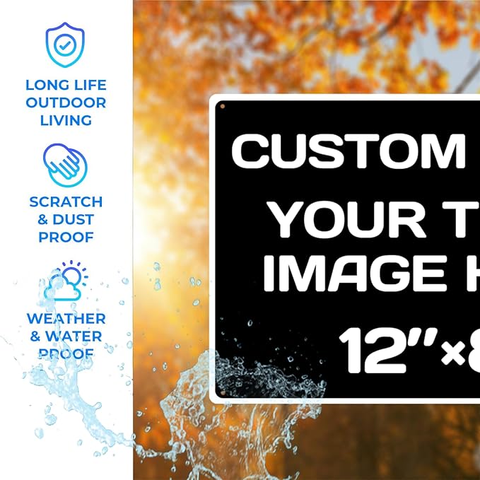 customizable sign,Aluminum Weatherproof Metal Sign Multiple Sizes Custom Personalized Text And picture Here,Traffic Regulation Horizontal Street Signs,hazard sign,garden sign,custom door sign,