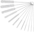 Straw Cleaner Brushes Sets, 12 Pieces 8.2 Inch Botthle Cleaning Brush and Nylon Tube Brush Brush Kit for Sippy Cup, Tumbler, Water Bottle, Drinking Straw (White)