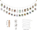 8 Feet Wooden Beads Garland with Clothespins Picture Cards Holder - Country Farmhouse Christmas Nursery Boho Holiday Decorations with Clips