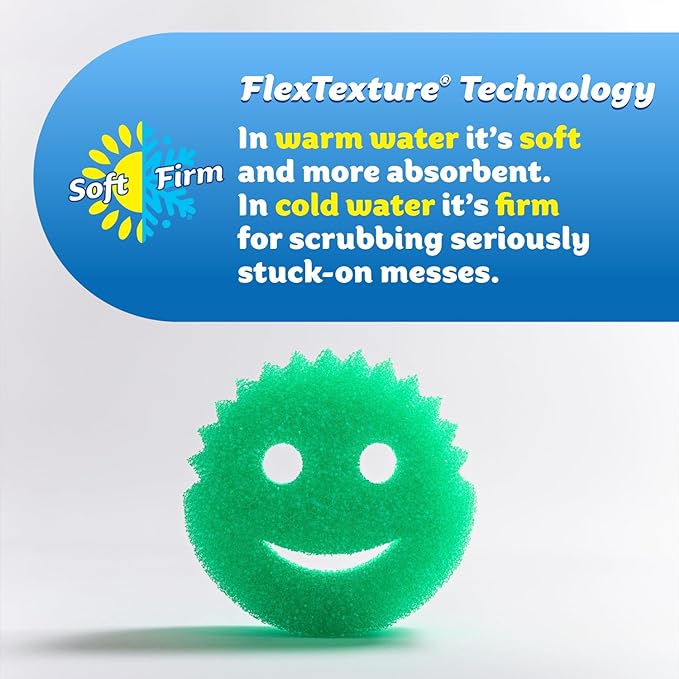 Scrub Daddy Scratch-Free Multipurpose Kitchen Sponges - Bulk Dish Sponges for Kitchen, Bathroom, Household Cleaning & More - Made with BPA-Free Polymer Foam (7 Count)