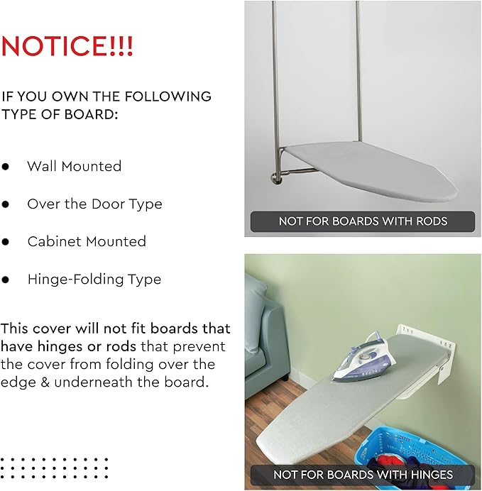 Encasa XO Ironing Board Cover and Pad 28"x12" - Thick 3mm Felt Padding, Drawstring Tightening & Lock, Easy Fit, Scorch & Stain Resistant, Fits Mini Ironing Board - Big Leaves Blue