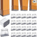 BUMACO Chair Leg Floor Protectors Rectangle Chair Leg Protectors for Hardwood Floors Silicone Pads Covers to Protect Floors(Clear-20 Pcs, Rectangle M Fit (Perimeter: 3-3/4"~4-7/8")