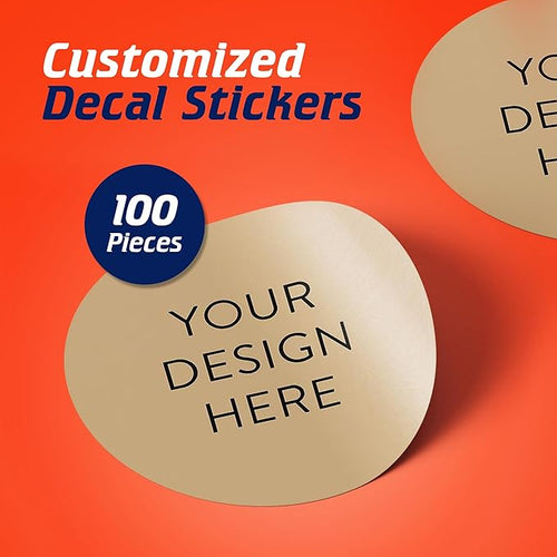 100 Custom Vinyl Stickers - Upload Your own Image, Text, Design, Logo - Personalized Logo Labels for Handmade, Packaging, Bottle, Jars, Candle, Brand Stickers (Brown, 1.5x1.5)