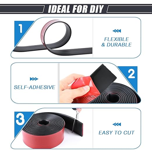 Adhesive Rubber Strips Neoprene Rubber Sheets, Rolls & Strips with Adhesive Backing Rubber Pads Self Stick Seal Rubber Gasket Adhesive Back for Matting Padding - 4" Wide x 1/5" Thick x 20' Long