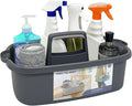 Multi-Purpose Plastic Cleaning Caddy with Handle, Shower Caddy Organizer/Storage Basket/Totes Portable for Bathroom Supplies, Cleaning Products, Under Sink Tool, Housekeepers (Grey)