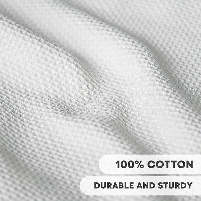 Artoid Mode 100% Cotton White Light Dark Grey Waffle Weave Kitchen Dish Cloths, 12x12 Inch Ultra Soft Absorbent Quick Drying Kitchen Dish Towels Set of 6, Multicolor