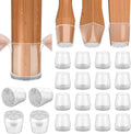 BALEINE 16 Pack Silicone Chair Leg Floor Protectors, Stool Leg Protectors Cap, Non-Slip Chair Leg Caps for Hardwood Floors (Clear, X-Large, 16 Pack)
