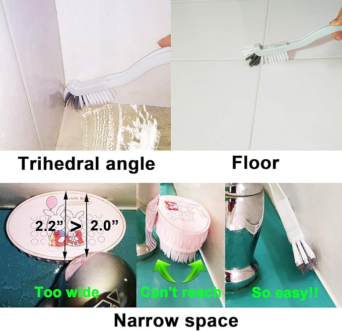 Cleaning Brush Shoe Kitchen Bottle Brush Sink Bathroom Household Dish Pot Pan Edge Corners Tile Lines Brush with Stiff Bristles