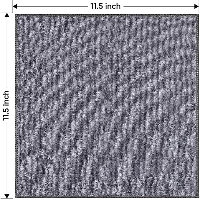 HOMEXCEL Microfiber Cleaning Cloth 20 Pack 11.5 x 11.5 inch Microfiber Towels for Cars Ultra Absorbent Car Washing Cloth Lint Free Streak Free Cleaning Rags for Car Kitchen Window Grey