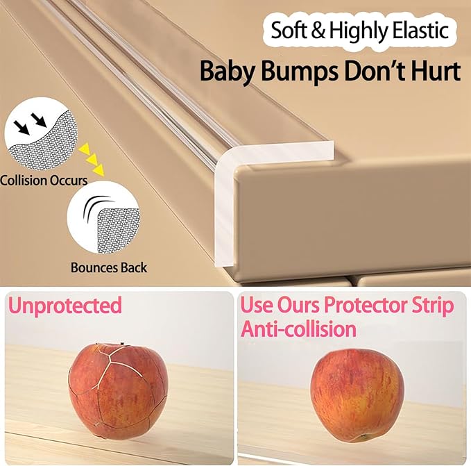Clear Soft Corner Protectors for Furniture Strip,1.4in x13FT,Sharp Edge & Table Bumper,Window Edge,Wall Protector, Soft Corner Guards Safe for Proof,Table Corner Protectors in Family