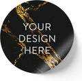 100 Custom Vinyl Stickers - Upload Your own Image, Text, Design, Logo - Personalized Logo Labels for Handmade, Packaging, Bottle, Jars, Candle, Brand Stickers (Black Gold Marble, 3x3)