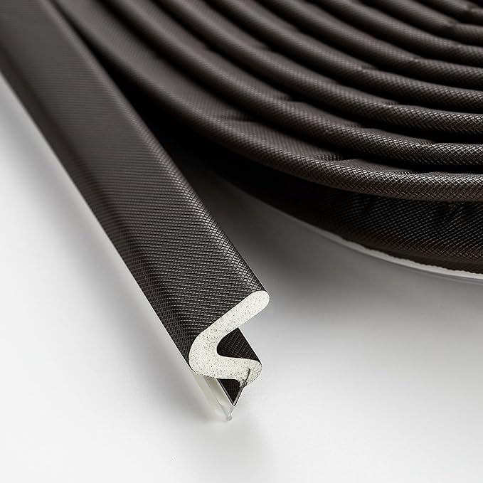 Weather Stripping Door Seal Strip - Soundproof Q-Shaped Foam for Exterior Door Frame, Large Gap Seal, Noise Cancelling, Easy to Install (Brown, 40FT)