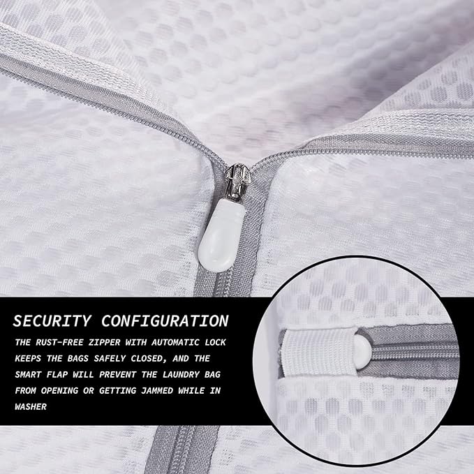 Extra Large Honeycomb Mesh Laundry Bag125gsm Net Fabric Durable and Reusable Delicate Wash Bag,Travel Organization Bag for Lingerie,Clothes,Jeans,Bath Towel,Sock (Set of 4(2L+2XL))