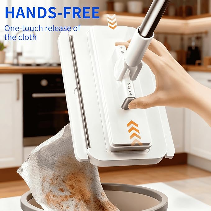 2025 New Mini Disposable Dust Mop with 20 Dry Wet Disposable Pads No-Touch Dirty Cleaning Dust Mop , Multi Surface Floor Mopping and Sweeping for House Wall Bathroom Corners