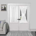 DWCN French Door Curtains – Rod Pocket Thermal Curtain for Doors with Glass Window, Kitchen and Patio Doors for Privacy, 54 X 40 Inches Long, 1 Curtain Panel with Tieback, Pure White
