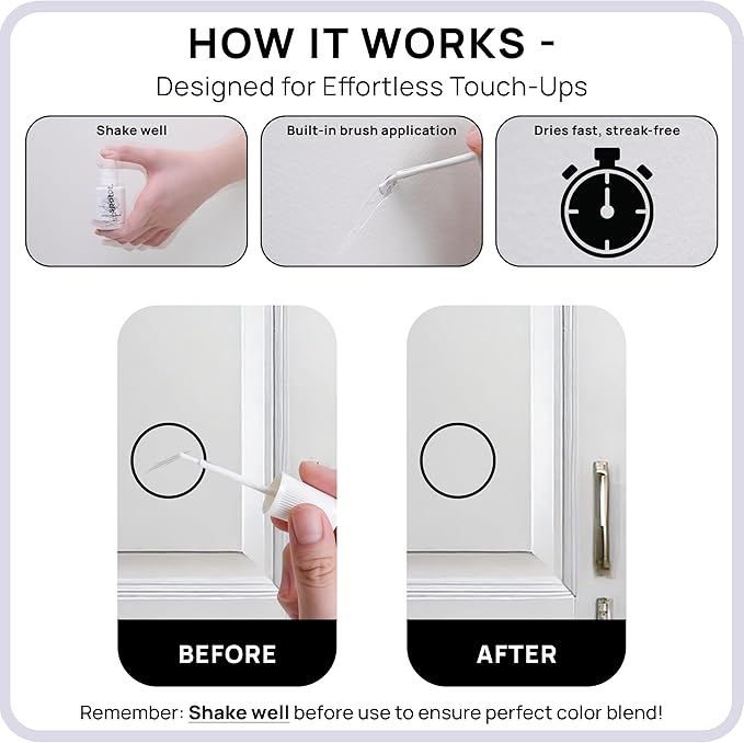 spot. Touch-Up Paint | Matte Finish for Cabinets, Walls, Doors & Furniture | Multi-Tone White Repair Kit | Quick-Dry, Self-Priming, Low-Odor, Eco-Friendly | No-Sanding or Primer Needed | 3 Pack