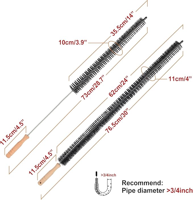 Dryer Cleaner Vent Brush - 70cm or 75cm Long Flexible Dryer Vent Cleaner & Refrigerator Condenser Coil Brush Long Flexible Refrigerator Coil Cleaning Brush (Short Brush)