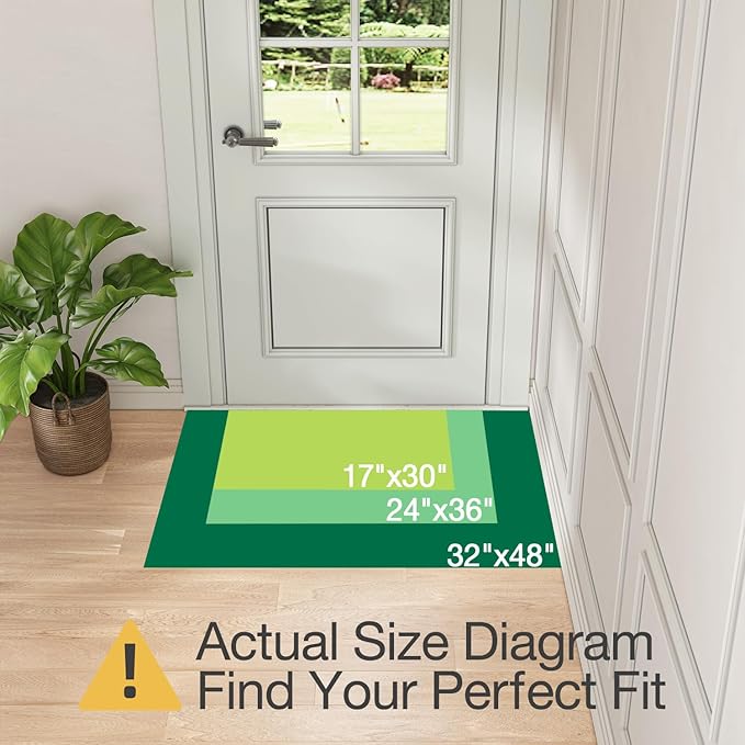 LUMI Indoor Door Mat 17"x30", Ultra Thin Low Profile Non-Slip Doormat for Home Entrance, Absorbent & Stain-Resistant Welcome Mats, Washable Entryway Mat for Front Door, Patio, Porch, Grey