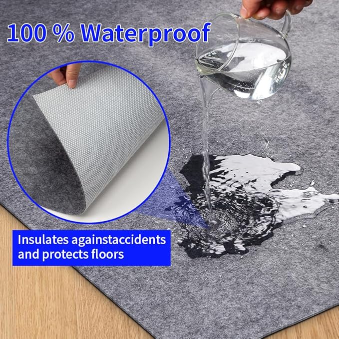 100% Waterproof Non-Slip 1/4” Extra Thick 6x9 ft Rug Pad for Large Area Rugs Durable Felt Floor Protection pad for All Floors, Suitable for Cutting. Rug Pads Keep Rugs in Place and Provide Cushioning
