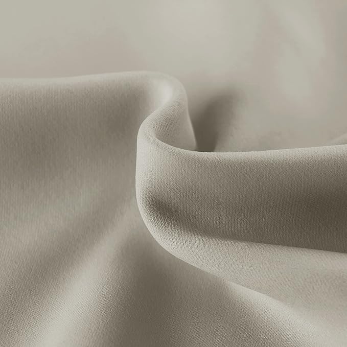 DWCN French Door Curtains – Rod Pocket Thermal Blackout Curtain for Doors with Glass Window, Kitchen and Patio Doors for Privacy, 54 X 40 Inches Long, 1 Curtain Panel with Tieback, Taupe