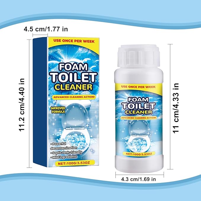 2PCS Foam Toilet Cleaner,New Powerful Foaming Toilet Bowl Cleaner,Foaming Bathroom Cleaner for Home,Instant Powerful Cleaner for Toilets Squatting Pans