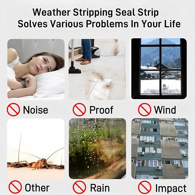 33 Ft Self-Adhesive Weather Stripping Door Seal Strip for Door Window, 0.35" Wide x 0.2" Thick, Gray