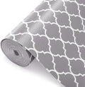 Glotoch 2 Rolls Shelf Liners for Kitchen Cabinets 12”x 20ft, Non Slip Drawer Liner,Waterproof Cabinet Liner for Wire/Pantry/Closet Non Adhesive Table Place Mats, Heavy Duty, Quatrefoil Grey
