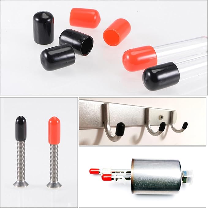 uxcell 20pcs Rubber End Caps 6mm(1/4") ID Vinyl PVC Round Tube Bolt Cap Cover Screw Thread Protectors Light Brown