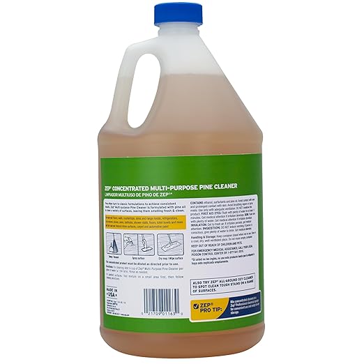 Zep Concentrated Multi-Purpose Pine Cleaner - 128 oz (Case of 4)- ZUMPP128 - Multi-Purpose Cleaner for Professional, Commercial and Household Use, From the Bathroom to Kitchens and Dining Rooms