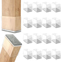 Rectangle Chair Leg Protectors for Hardwood Floors,16 PCS Silicone Covers to Protect Wood Tile Floors Felt Pads Furniture Leg Caps Reduce Noise. Easy to Move.(Clear,1 x 1.75 Inch,Rectangle)
