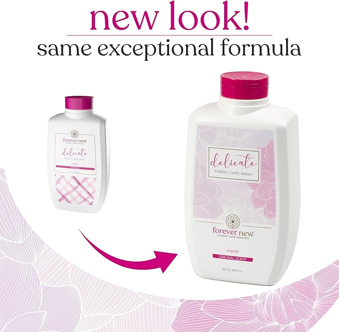 Forever New 32oz Liquid Original Scent Fabric Care Wash 2 Pack (64oz Total) Natural Laundry Detergent