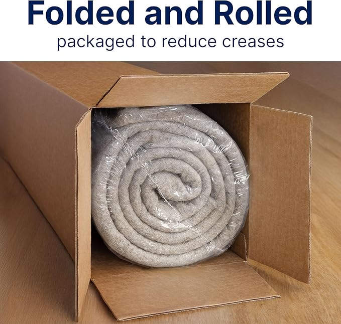 RUGPADUSA - Eco-Plush - 11' Square - 1/4" Thick - 100% Felt - Premium Cushioned Rug Pad - Available in 3 Thicknesses, Many Custom Sizes