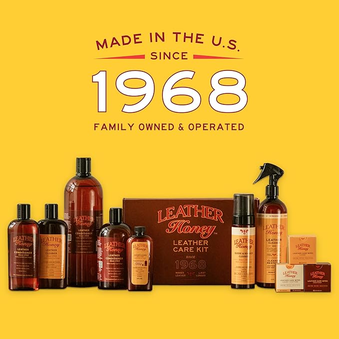 Leather Honey Leather Wipe Kit: Clean & Restore On-The-Go. For Any Color of Leather Couches, Car Seats, Purses, Shoes & Bags. Nontoxic, Ready-to-Use & Made in the USA. 5 Cleaner & 5 Conditioner Wipes