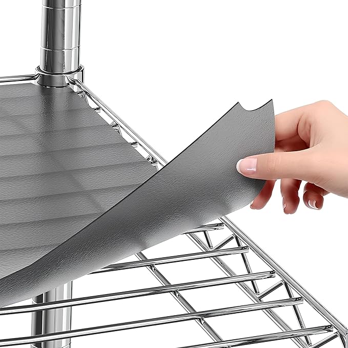 Sterling Shelf Liners for Wire Shelf System: Set of 3 in Graphite: 13.4 x 23.2 inch: Plastic Wire Shelving Mats