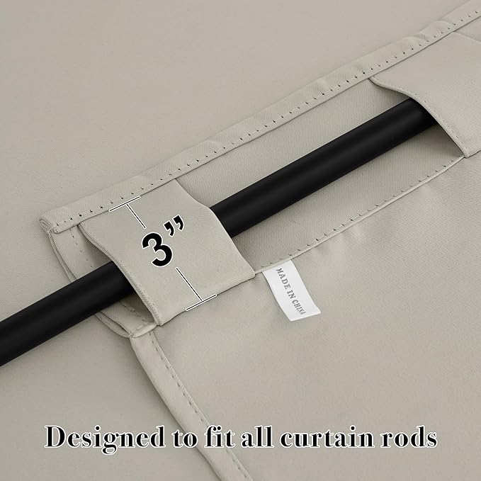 RYB HOME Blackout Curtains for Bedroom, Small Window Shades Thermal Insulating Privacy Drapes for Living Room Classroom Kitchen Bathroom Dining, Wide 42 x Long 36 inch, Natural 2 Panels