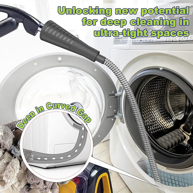 Sealegend Dryer Vent Cleaner Kit Dryer Lint Vacuum Attachment Lint Remover, Dryer Vent Vacuum Hose With Brush, Black