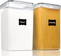 Large Food Storage Containers with Lids Airtight 6.5L / 5.9 quart, for Flour, Sugar, Baking Supply and Dry Food Storage, PANTRYSTAR 2PCS BPA Free Plastic Canisters for Kitchen Pantry Organization