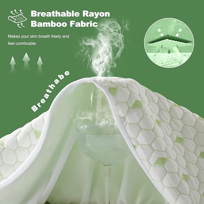 Waterproof Mattress Protector, California King Size Mattress Pad Fitted 6"-18" Deep Pocket, 3D Air Fabric Bed Mattress Cover Noiseless Washable for Home, Bedroom, Hotel