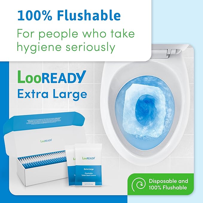 Individually Wrapped Toilet Seat Covers Disposable Flushable - Deluxe Premium Quality Travel Essential - Extra Thick and Large - Sample Size 5 pack