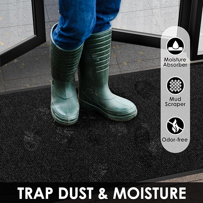 3′ x 58′ Front Door Mat Indoor Outdoor Entrance, Commercial Floor Mat Heavy Duty Dirt Trapper Entryway Doormat, Custom Size Non Slip Rubber Backing Welcome mat, Door Mat for High Traffic Area