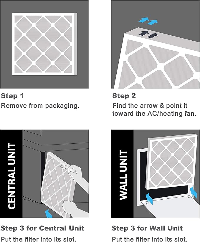 Aerostar Air Filters 19 1/2 x 19 1/2 x 1 MERV 8,Healthier Air For Your Home, 19 1/2" x 19 1/2" x 3/4", Box of 6