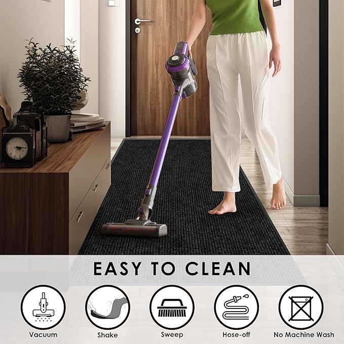 3′ x 59′ Front Door Mat Indoor Outdoor Entrance, Commercial Floor Mat Heavy Duty Dirt Trapper Entryway Doormat, Custom Size Non Slip Rubber Backing Welcome mat, Door Mat for High Traffic Area